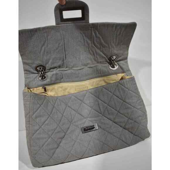 Chanel XXL Maxi 2.55 Reissue Airlines Classic Flap Grey Denim Logo Shoulder Bag - Picture 8 of 12